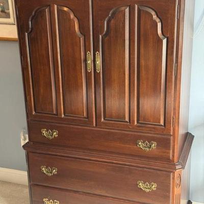 Ethan Allen Georgian Court Wood Armoire
