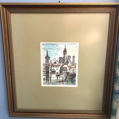 Unnoth Castle in Schaffhausen, Signed by Artist, 1979
