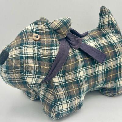 Vintage GAP Plaid Tartan Scottie Dog Plush Toy
