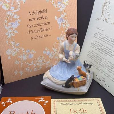 Beth From Little Women Hand Painted Franklin Porcelain Figurine By Tasha Tudor
