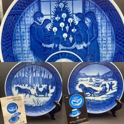 (3) Vintage 1980s Royal Copenhagen Plates
1908-1983 Royal Copenhagen RC Danish Porcelain Christmas Plate MERRY with booklet CHRISTMAS...
