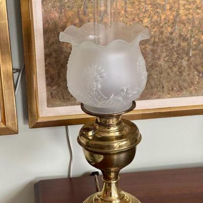 Victorian Style Brass Electric Oil Lamp
