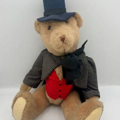 Vintage Jointed Teddy Bear In Victorian Clothes
