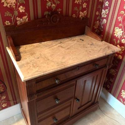 Marble Top Wash Cabinet
