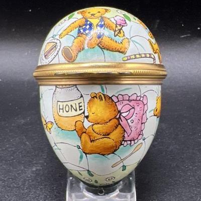 Teddy Bears’ Picnic Halcyon Days Enamel Easter Egg Trinket Box
