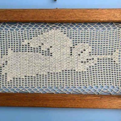 Angel Lace Crochet Artwork 19” x 11”
