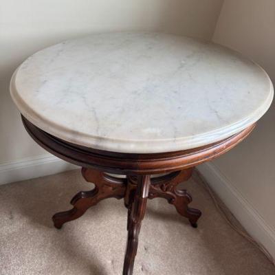 Lovely Victorian Marble Top Wide Table
