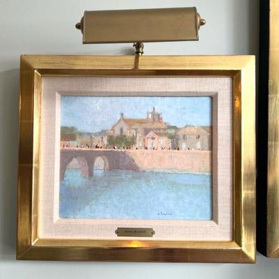 Original Canvas Painting “Les Promeneurs de Quais” by Andre’ Bourrie’ — with Provenance
