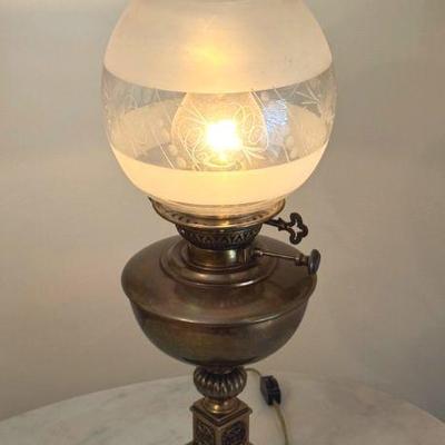 Electrified Victorian Style Oil Lamp
