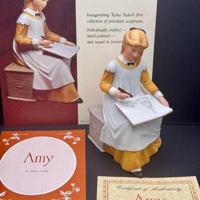 Amy From Little Women Hand Painted Franklin Porcelain Figurine By Tasha Tudor
