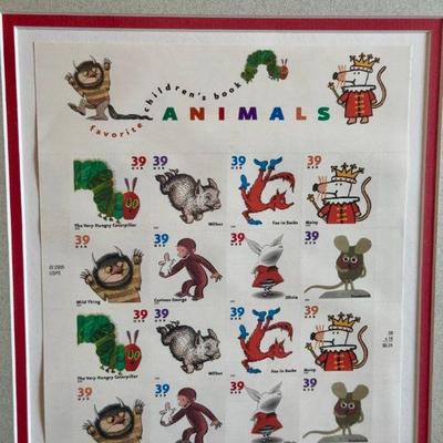 Framed Favorite Children’s Book Animals Stamps
