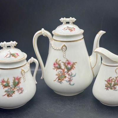 Antique Late 1800s Haviland Limoges (3) Piece Set
