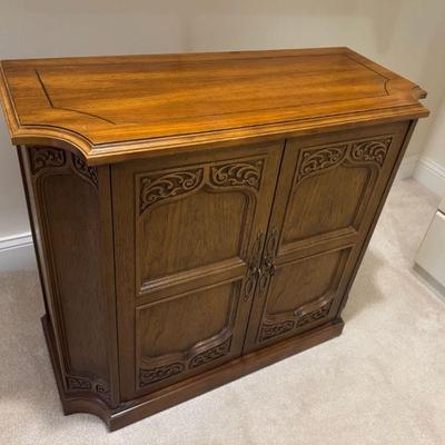 Engraved Two Shelf Cabinet
