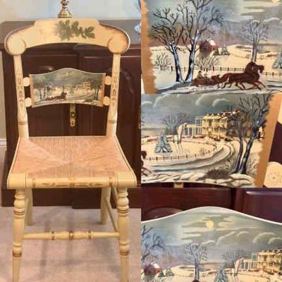 1986 Christmas Ball Hitchcock Chair M. Morgan 990/2000 Limited Edition
