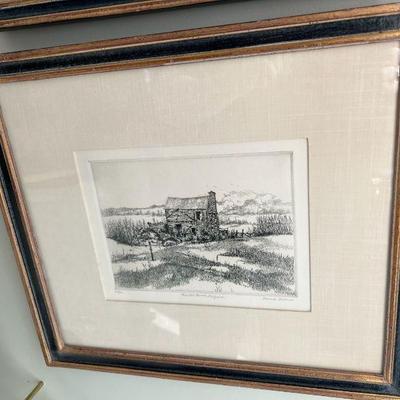David B. Holmes Authenticated Original Signed Etching #33/50 “The Old House, Virginia”
