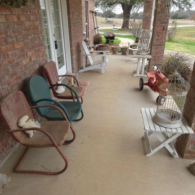 Patio Furniture - Metal Rustic Lawn Chairs, Wood Chairs, Tables, Porch Swing