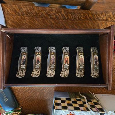 Franklin Mint Collector Knifes Wild West Set of 6 In Original Case