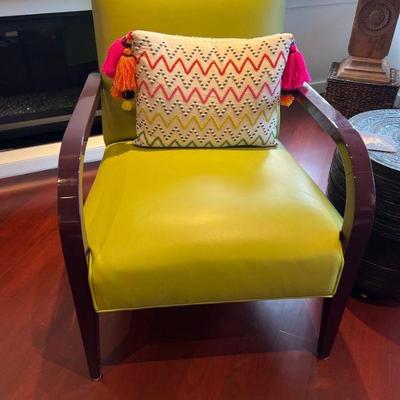 Vintage yellow accent chair