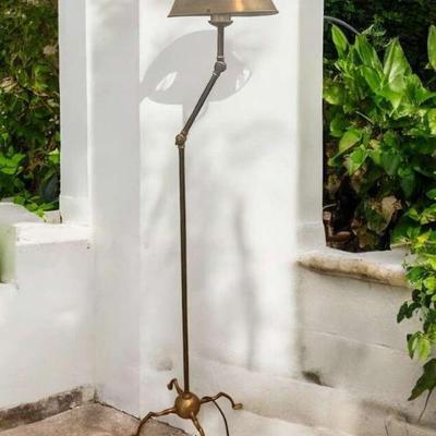 Brass adjustable floor lamp