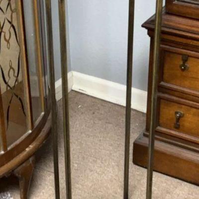 Glass metal pedestal style plant stand