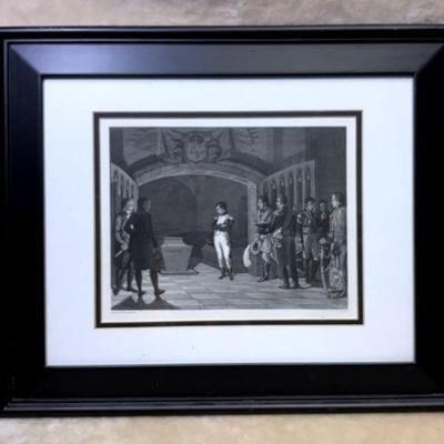 Napoleon on the tomb of frederick ii engraving battle of jena