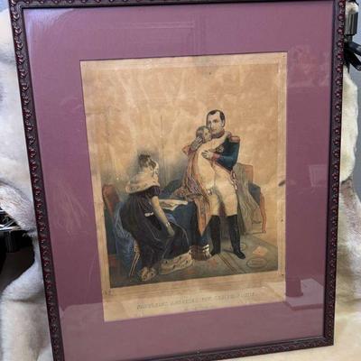 Antique framed napoleon lithograph