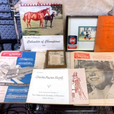 Ephemera charles russell rpm oil, disney, montana parade & more