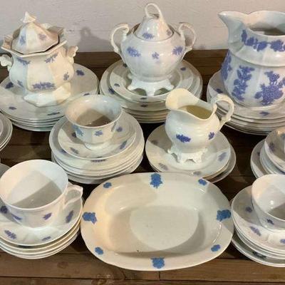 Variety of antique adderelly adams chelsea blue grape dishes