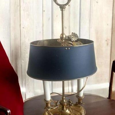 Bouillette double brass table lamp