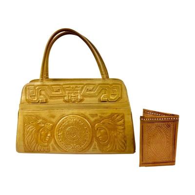 #90 • Vintage Mexican Tooled Leather Handbag and Wallet
