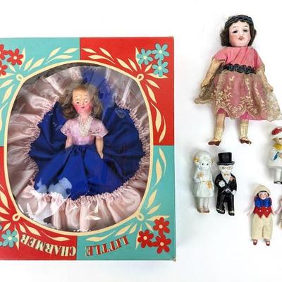 #121 • 7 Vintage to Antique Dolls and Toppers
