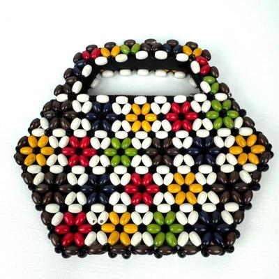 #66 • Suzanne Brand Wooden Beaded Purse - Czechoslovakia
