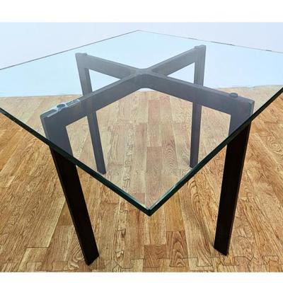 #134 • Glass Top Coffee/Side Table with Iron Base
