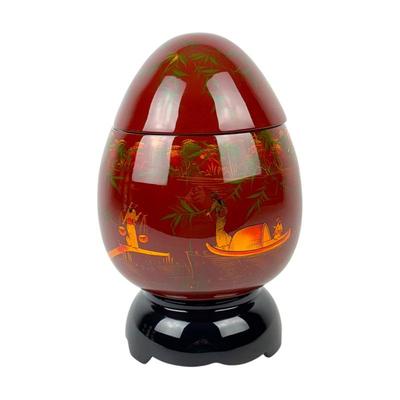 #92 • Large Egg-Shaped Lacquerware on Stand - Vietnam
