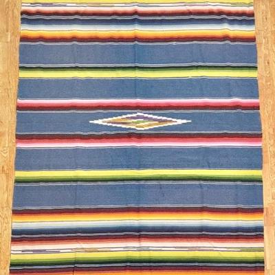 #104 • Vintage Mexican Saltillo Sarape Woven Blanket Runner
