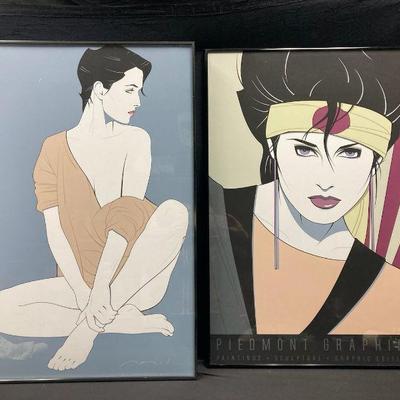 Ct494 two large framed patrick nagel poster prints