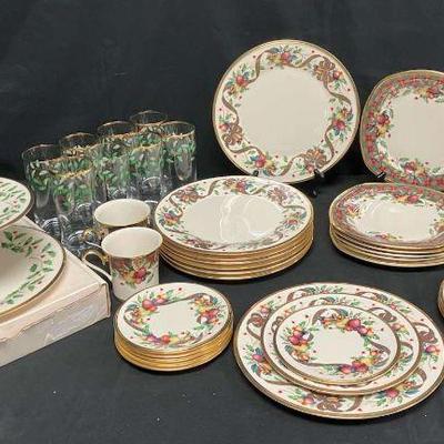 Ct441 lenox holiday tartan dinner glassware