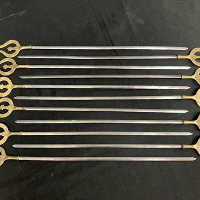 Ct434v vintage turkish brass steel kabobs