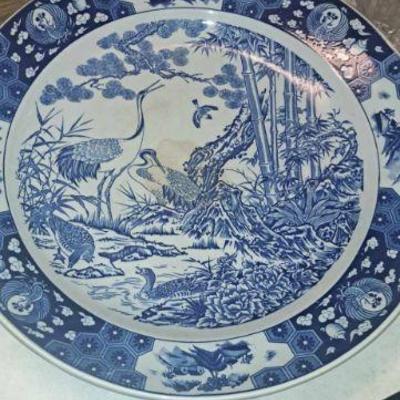 Antique Japanese Blue Platter 