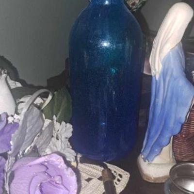 Vintage Pulegoso Murano Aqua blue Bottle Decanter