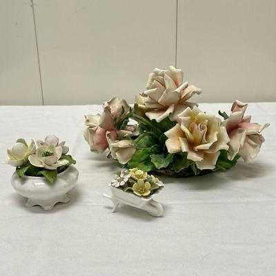 (3pc) Ceramic Flower Decor |

