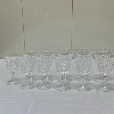 (11pc) Cut Crystal Wine Glasses |