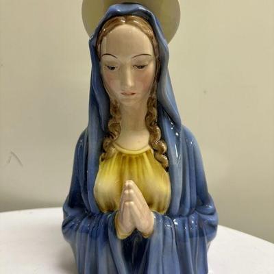Keramos Virgin Mary | Hand-painted ceramic statue of the Virgin Mary (Made in Vienna, Austria) Signed by the artist: "Keramos"...