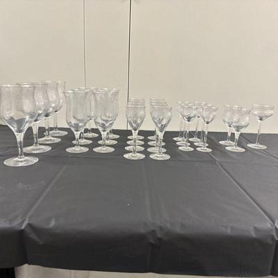 (27pc) Etched Stemware | Etched stemware