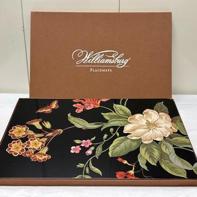 (4pc) Williamsburg Placemats | Williamsburg floral patterned placemats. - w. 17 in