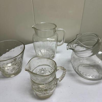 (4pc) Misc. Pitchers | Miscellaneous pitchers and ice bucket. - dia. 6 in (ice bucket)
