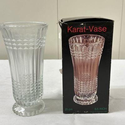 (1pc) Karat Art Deco Vase | Vintage Karat pressed glass vase (Made in Germany) - h. 8.5 in

