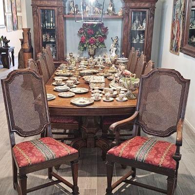 Huge dining table with 10 chairs