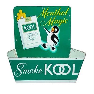 Lot 145   
Vintage KOOL Cigarette Tin Store Match Holder