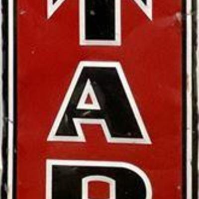 Lot 162  
Star Tires Metal Service Center Sign, Vintage